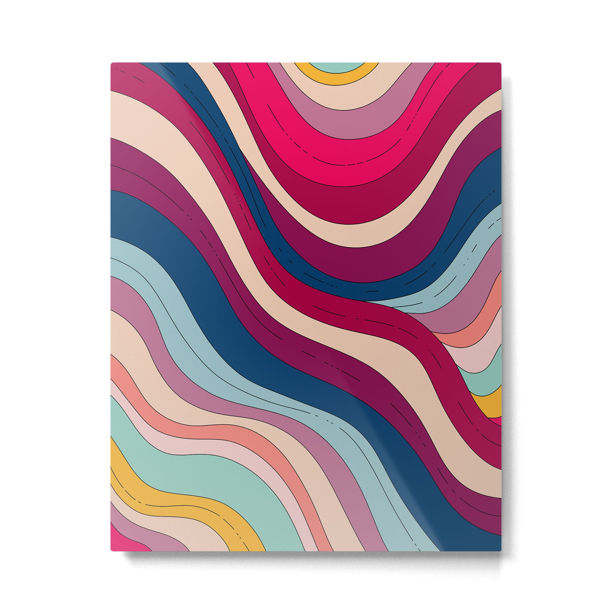 Boho Fluid Abstract Wavy Metal Print Gallery Image 4
