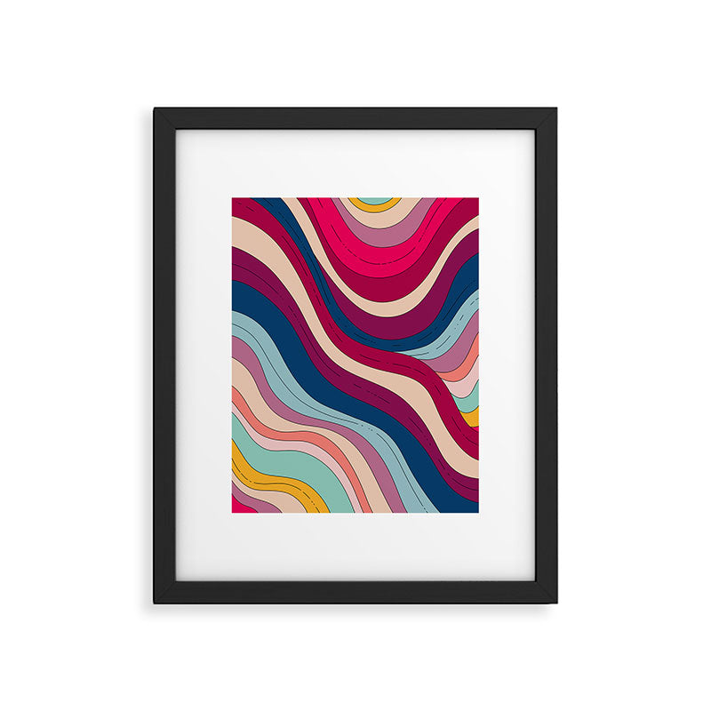 Boho Fluid Abstract Wavy Framed Art Print Gallery Image 5
