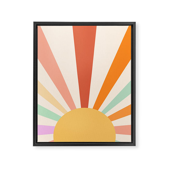 Boho Sun Colorful Framed Canvas Print Gallery Image 1