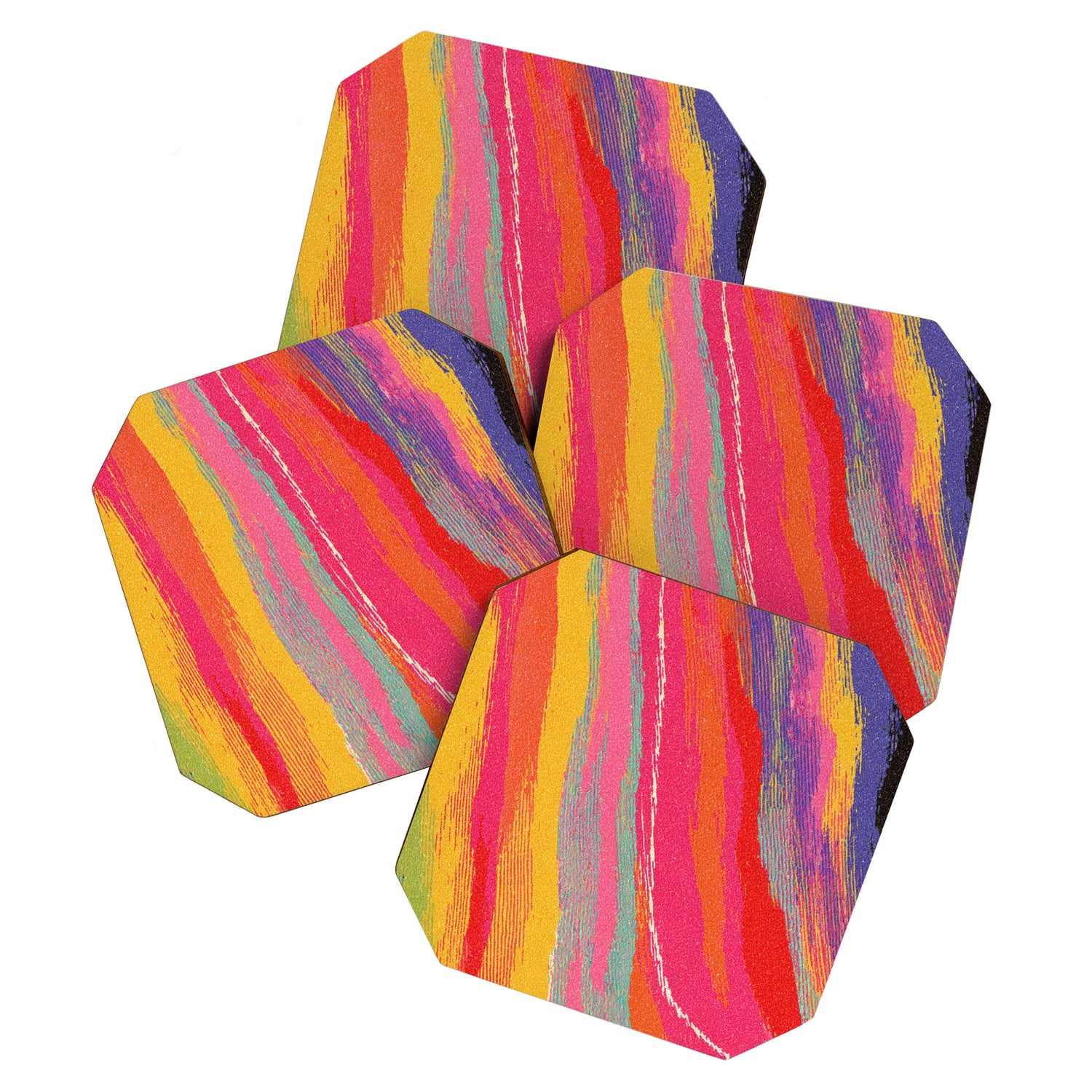 Bold Abstract Color Flow in Neon and Sunset Tones Coaster Gallery Image 1