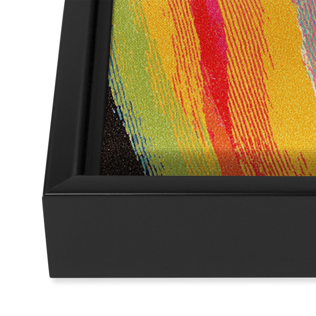 Bold Abstract Color Flow in Neon and Sunset Tones Framed Canvas Print Gallery Image 3
