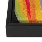 Bold Abstract Color Flow in Neon and Sunset Tones Framed Canvas Print Gallery Image 3