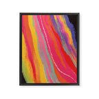 Bold Abstract Color Flow in Neon and Sunset Tones Framed Canvas Print Gallery Image 6