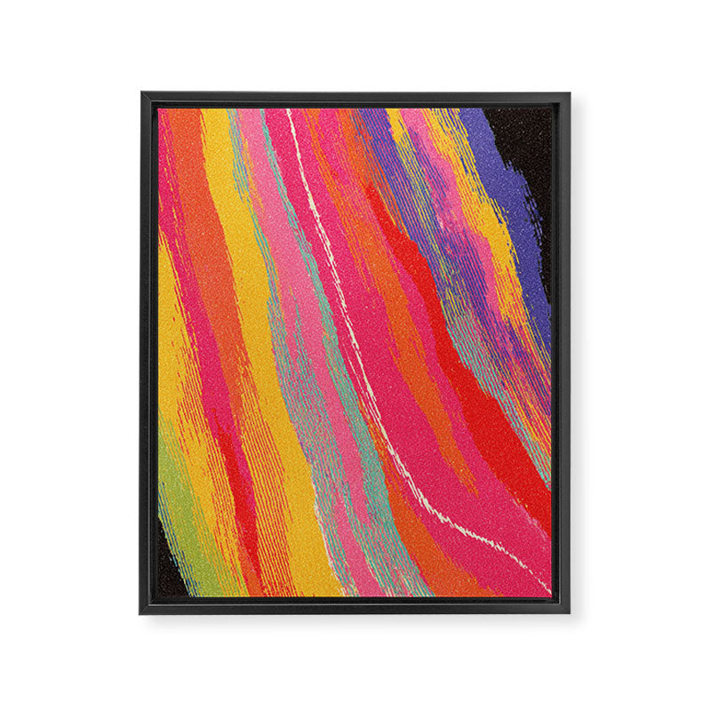 Bold Abstract Color Flow in Neon and Sunset Tones Framed Canvas Print Gallery Image 6
