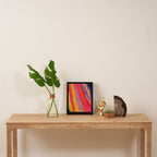 Bold Abstract Color Flow in Neon and Sunset Tones Framed Canvas Print Gallery Image 4