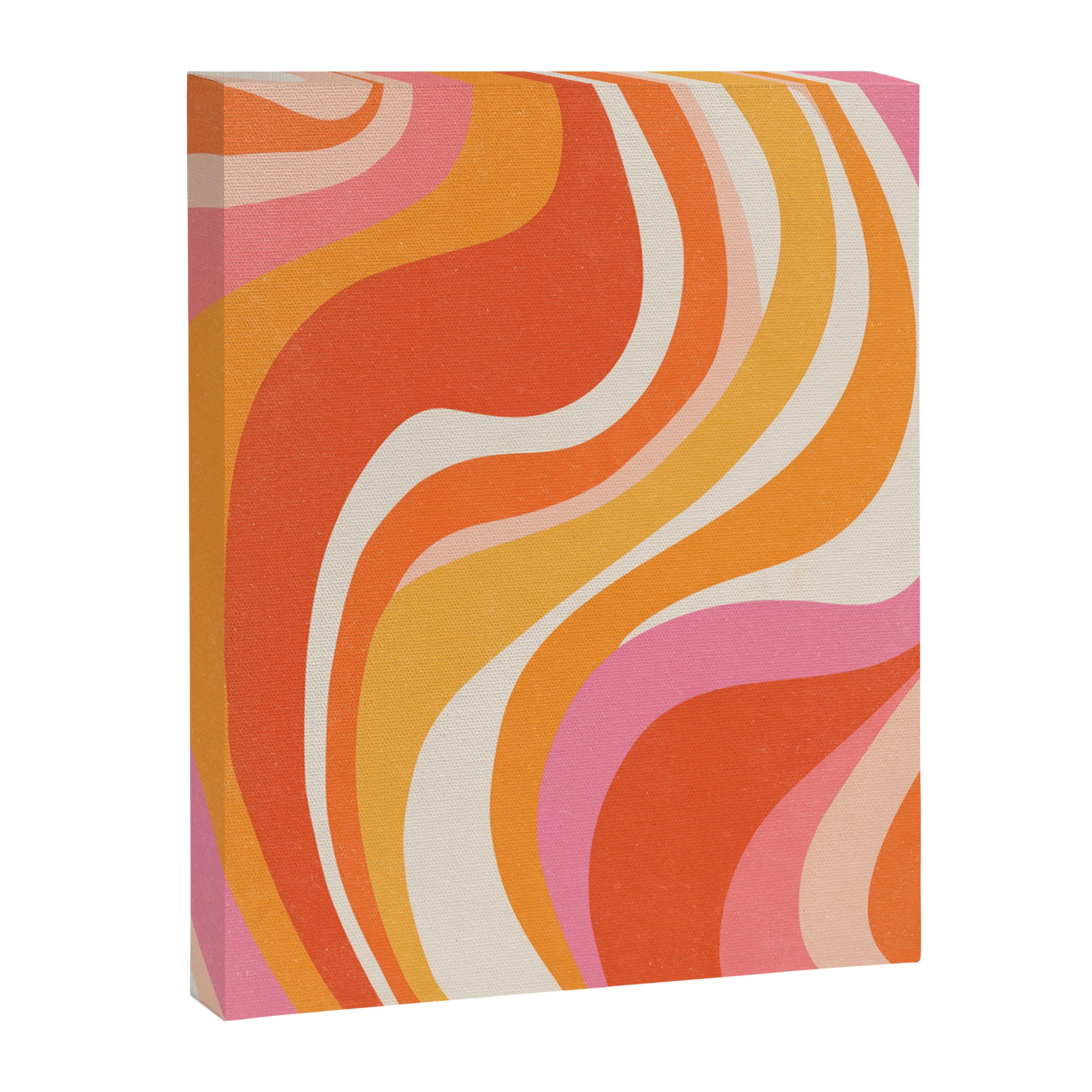 Bold Pink and Orange Groovy Swirl Abstract Pattern 70s Canvas Print Gallery Image 6