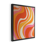 Bold Pink and Orange Groovy Swirl Abstract Pattern 70s Framed Canvas Print Gallery Image 2