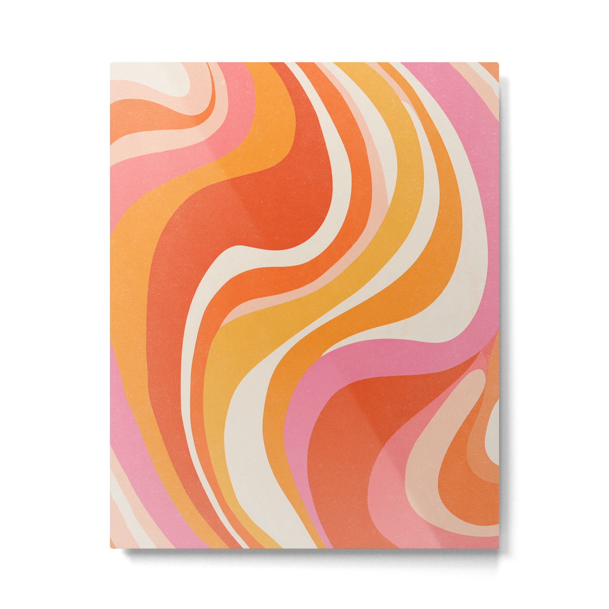 Bold Pink and Orange Groovy Swirl Abstract Pattern 70s Metal Print Gallery Image 4