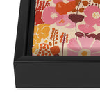 Bold Retro Bloom Collage in Sunset Tones Maximalist Floral Pattern Framed Canvas Print Gallery Image 3