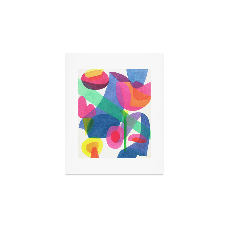 Bright Layered Color Shapes Abstract Composition Art Print Gallery Image 1