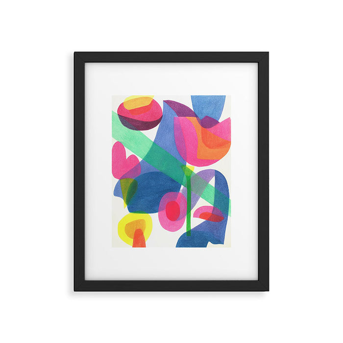 Bright Layered Color Shapes Abstract Composition Framed Art Print Gallery Image 1