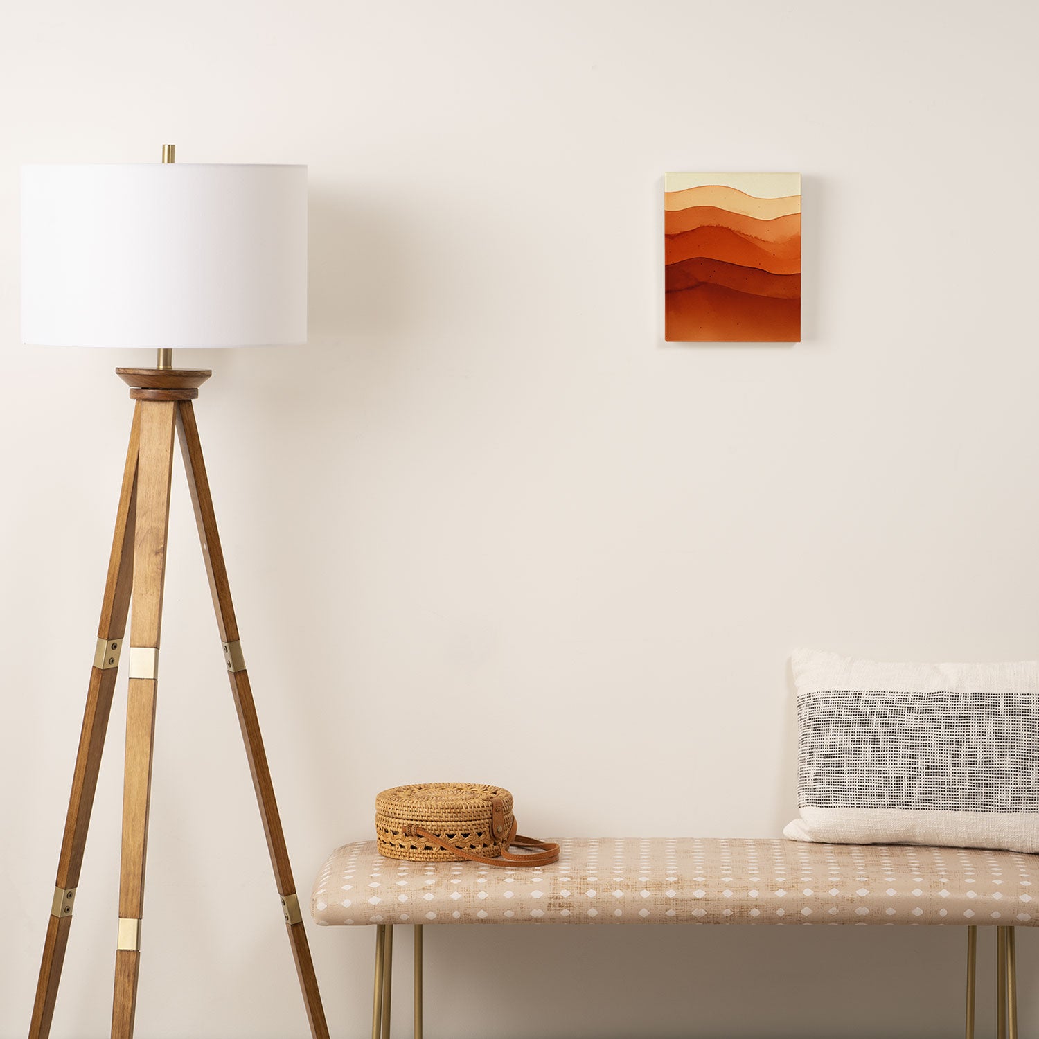Burnt Orange Abstract Ombre Canvas Print Gallery Image 2