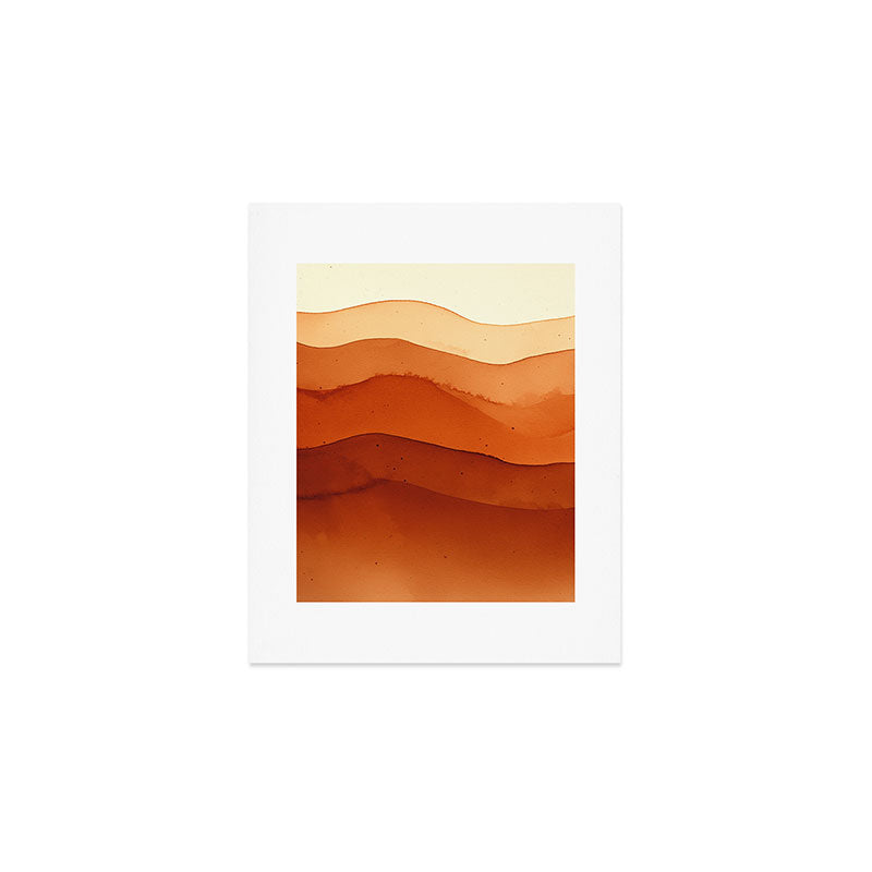 Burnt Orange Abstract Ombre Art Print Gallery Image 1
