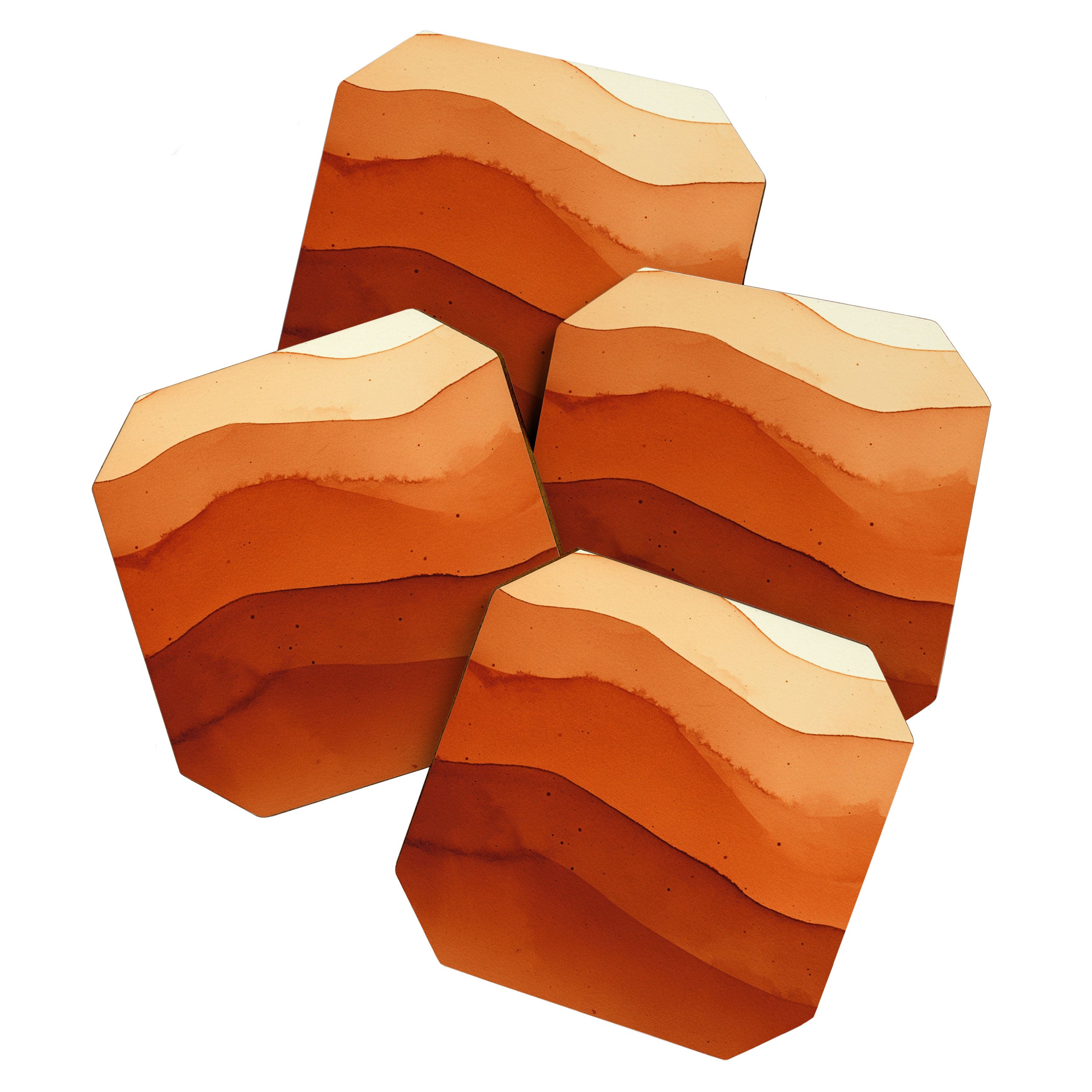 Burnt Orange Abstract Ombre Coaster Gallery Image 1