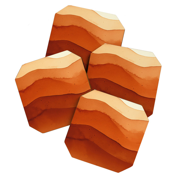 Burnt Orange Abstract Ombre Coaster Gallery Image 1