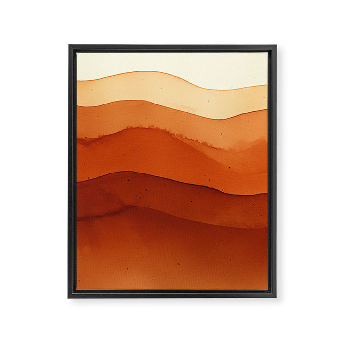 Burnt Orange Abstract Ombre Framed Canvas Print Gallery Image 1