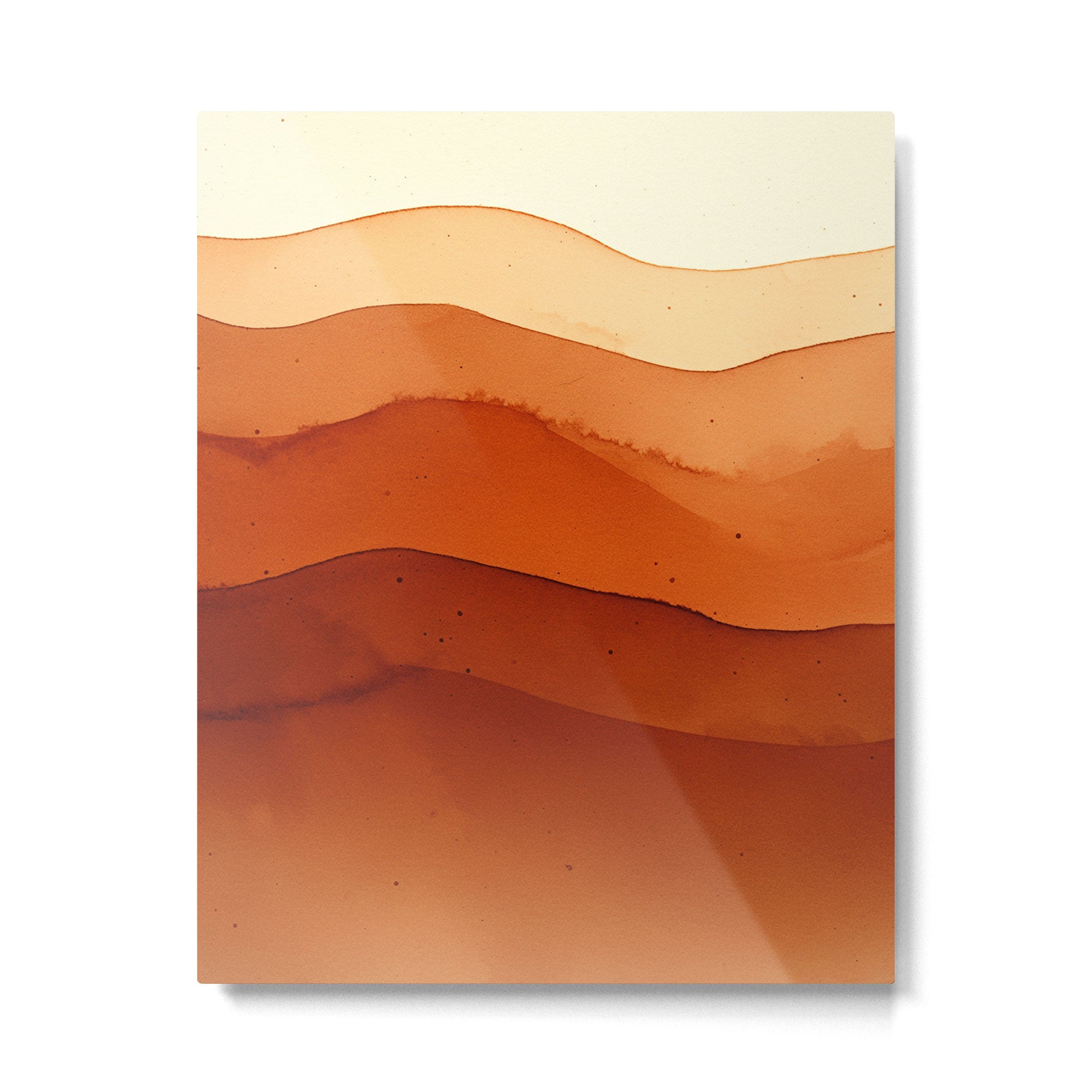 Burnt Orange Abstract Ombre Metal Print Gallery Image 4