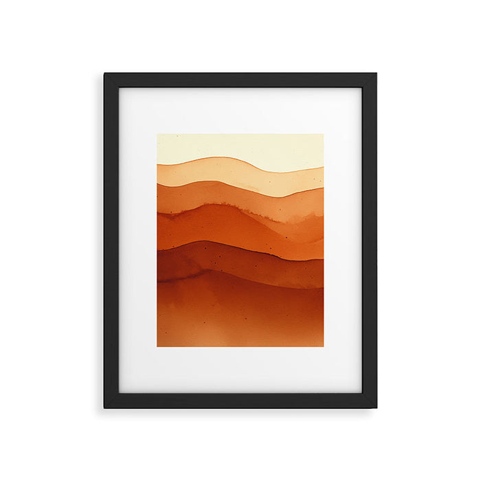 Burnt Orange Abstract Ombre Framed Art Print Gallery Image 1