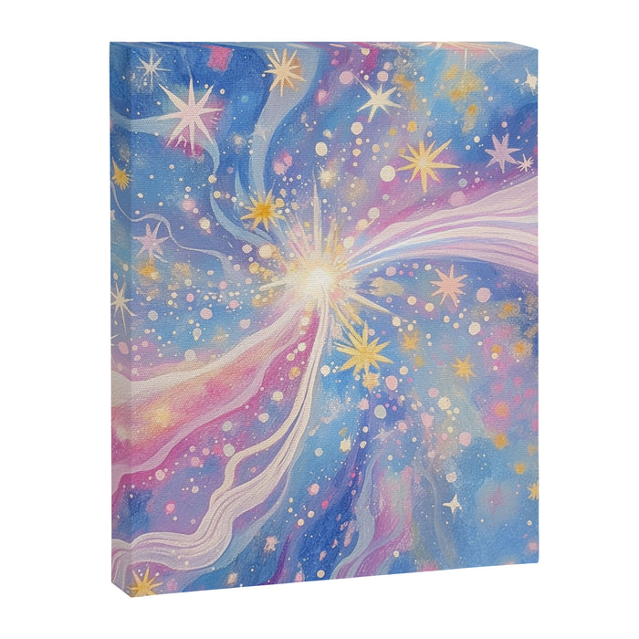 Celestial Burst in Pastel Galaxy Ethereal Starry Night Sky Canvas Print Gallery Image 1