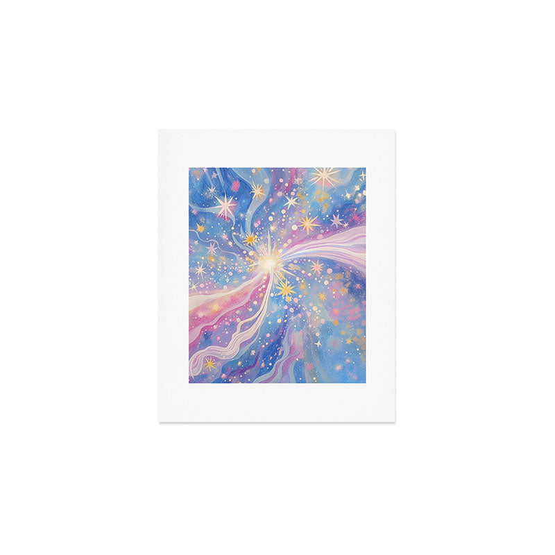 Celestial Burst in Pastel Galaxy Ethereal Starry Night Sky Art Print Gallery Image 1