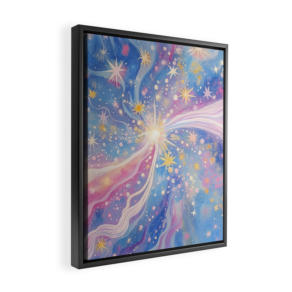 Celestial Burst in Pastel Galaxy Ethereal Starry Night Sky Framed Canvas Print Gallery Image 2