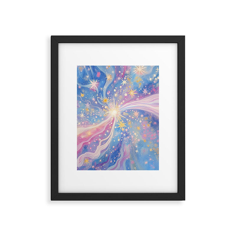 Celestial Burst in Pastel Galaxy Ethereal Starry Night Sky Framed Art Print Gallery Image 5