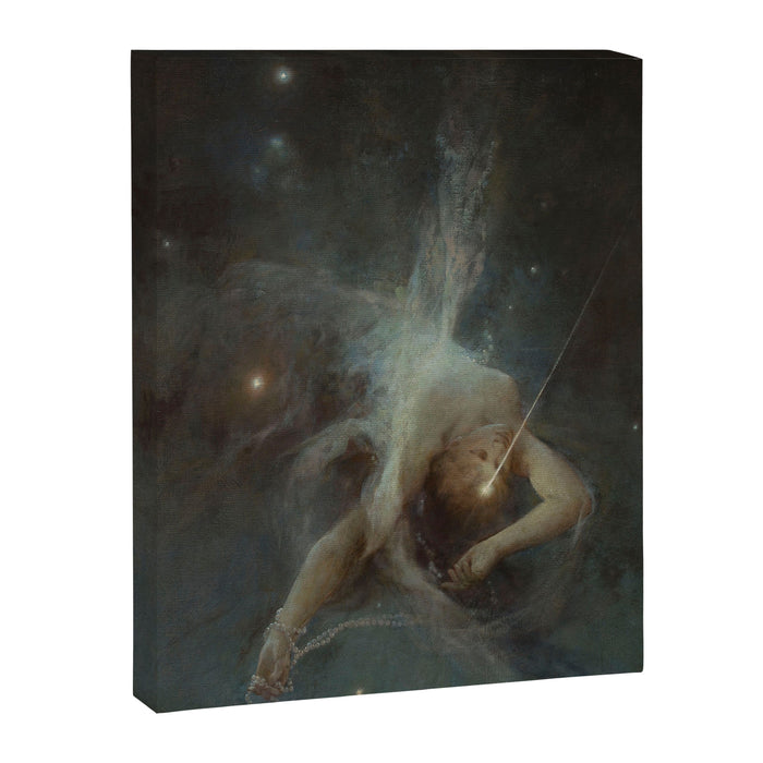 Celestial Dreamscape Woman Floating Among Stars Canvas Print Gallery Image 1