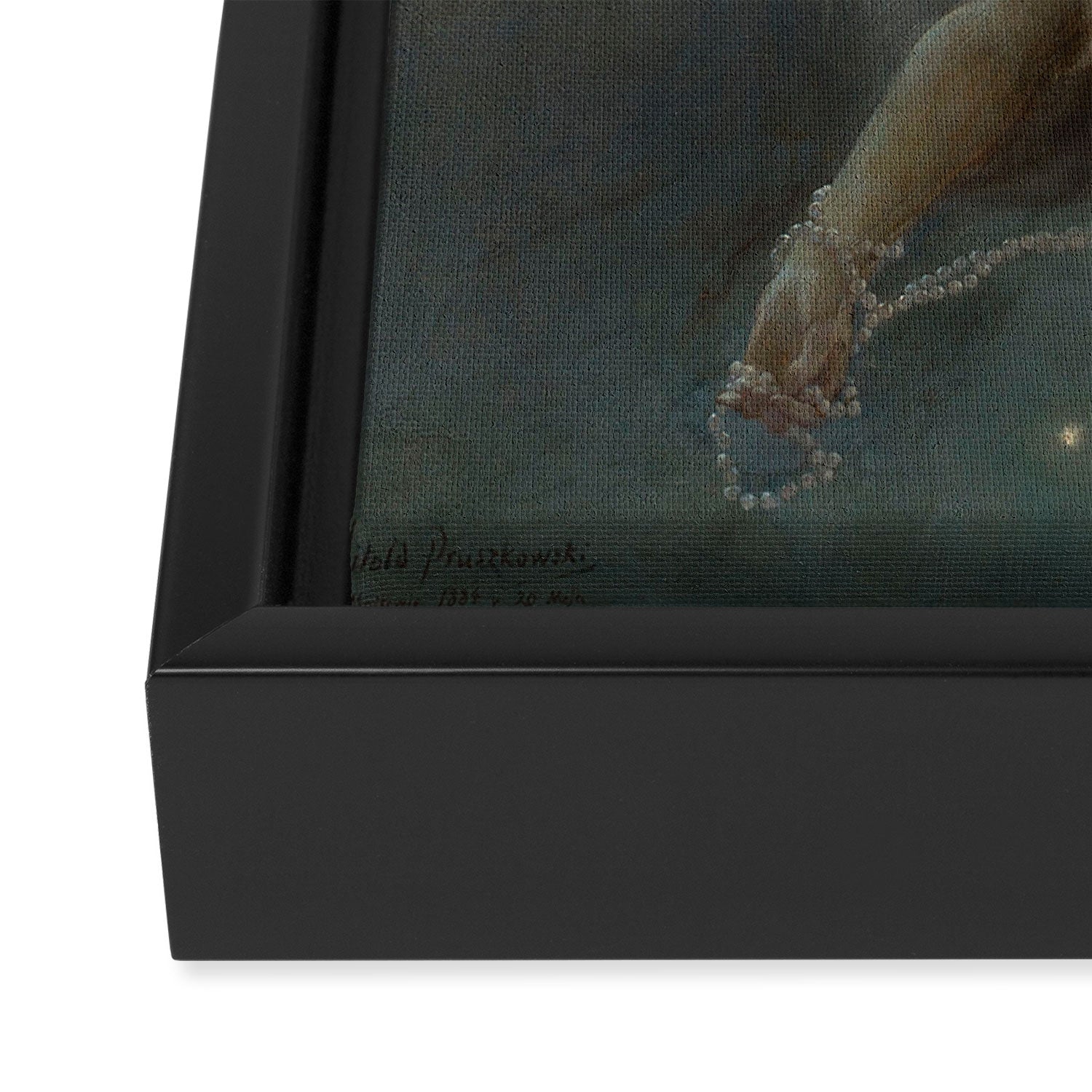 Celestial Dreamscape Woman Floating Among Stars Framed Canvas Print Gallery Image 3