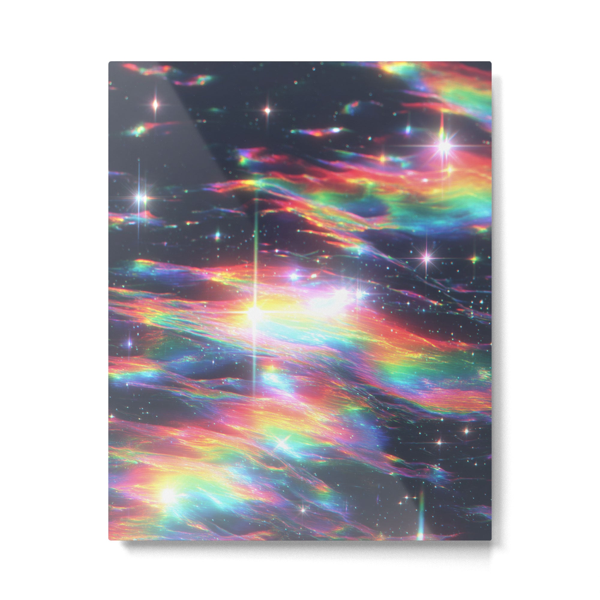 Celestial Rainbow Drift Abstract Space Prism Light and Ethereal Glow Metal Print Gallery Image 4