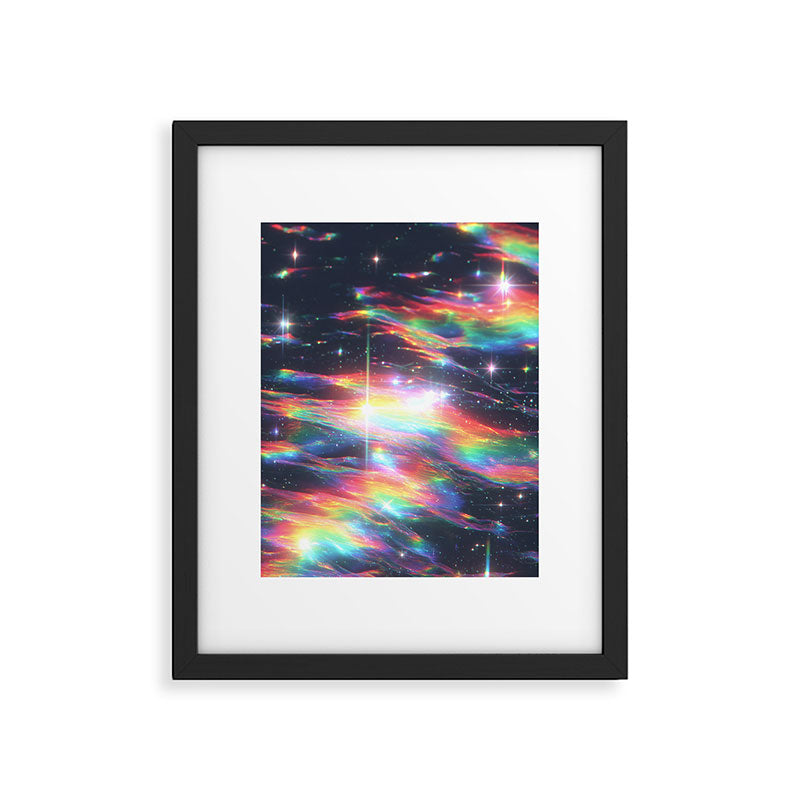Celestial Rainbow Drift Abstract Space Prism Light and Ethereal Glow Framed Art Print Gallery Image 5
