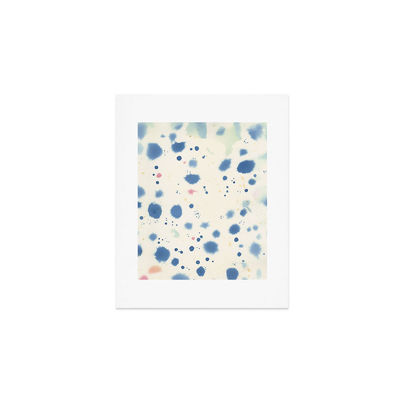 Cloudy Abstract Indigo Blue Spots Art Print Gallery Image 1
