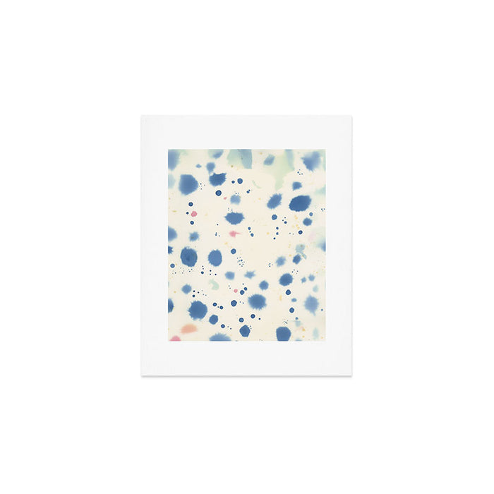 Cloudy Abstract Indigo Blue Spots Art Print Gallery Image 1