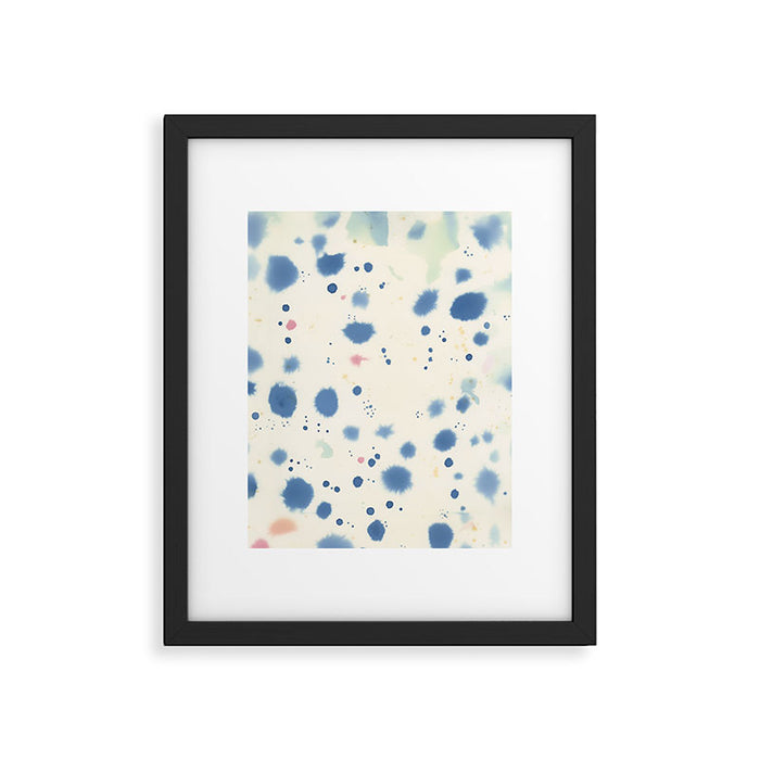 Cloudy Abstract Indigo Blue Spots Framed Art Print Gallery Image 1
