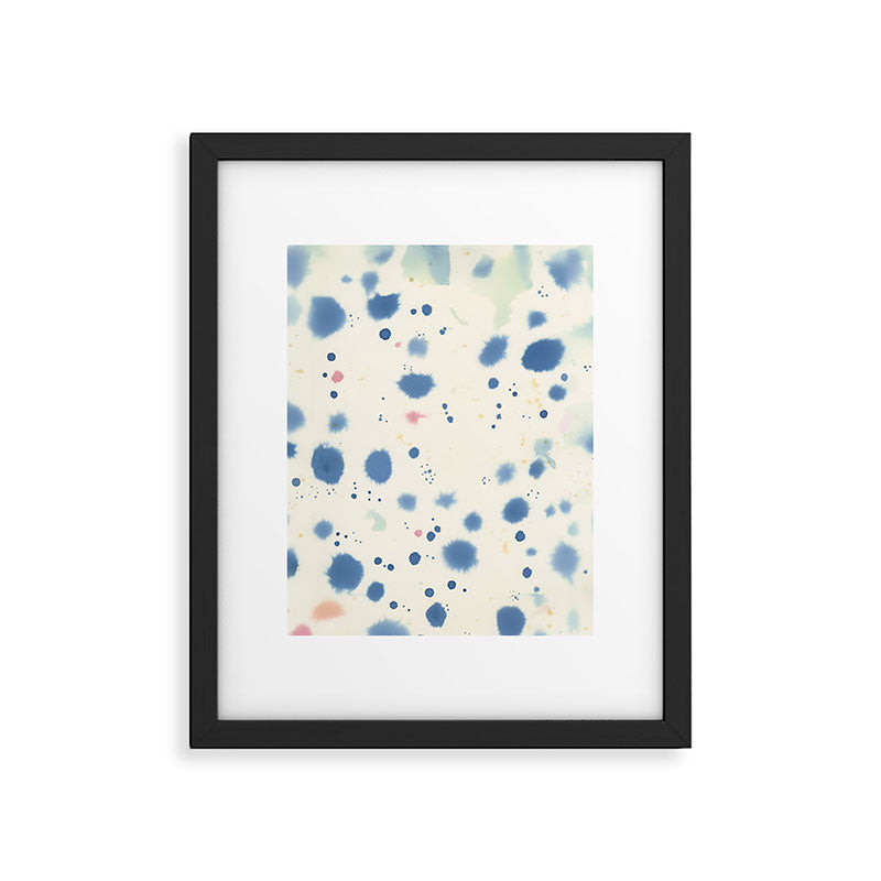 Cloudy Abstract Indigo Blue Spots Framed Art Print Gallery Image 5
