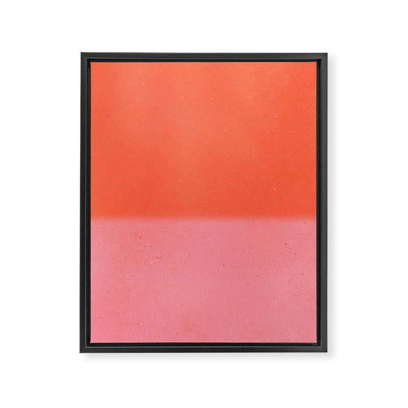 Color Block Coral Pink Peach Orange Abstract Modern Framed Canvas Print Gallery Image 6