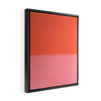 Color Block Coral Pink Peach Orange Abstract Modern Framed Canvas Print Gallery Image 2