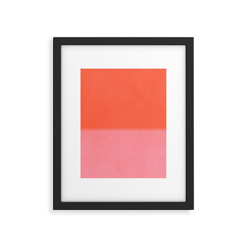 Color Block Coral Pink Peach Orange Abstract Modern Framed Art Print Gallery Image 5