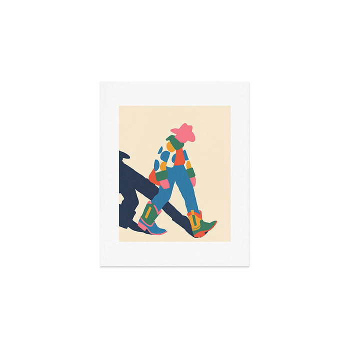 Color Block Cowboy Stroll Art Print Gallery Image 1