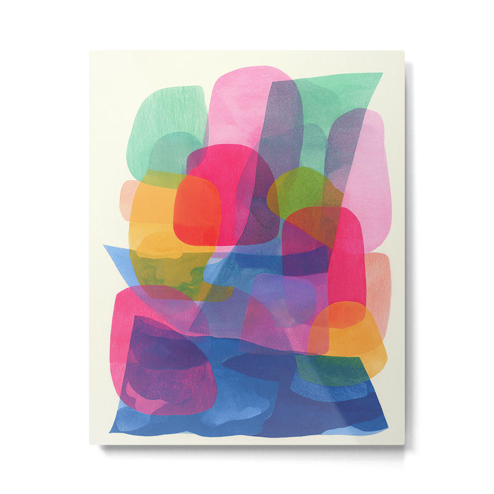 Colorful Abstract Shapes Soft Overlap Composition Metal Print Gallery Image 1