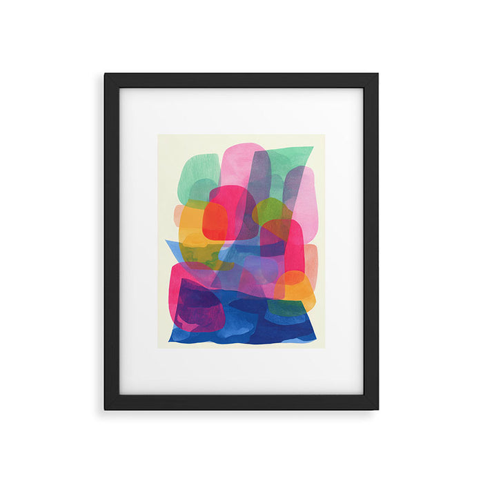 Colorful Abstract Shapes Soft Overlap Composition Framed Art Print Gallery Image 1