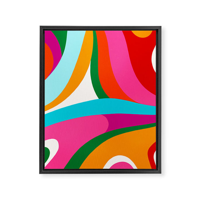 Colorful Mid Century Abstract 2 Framed Canvas Print Gallery Image 1