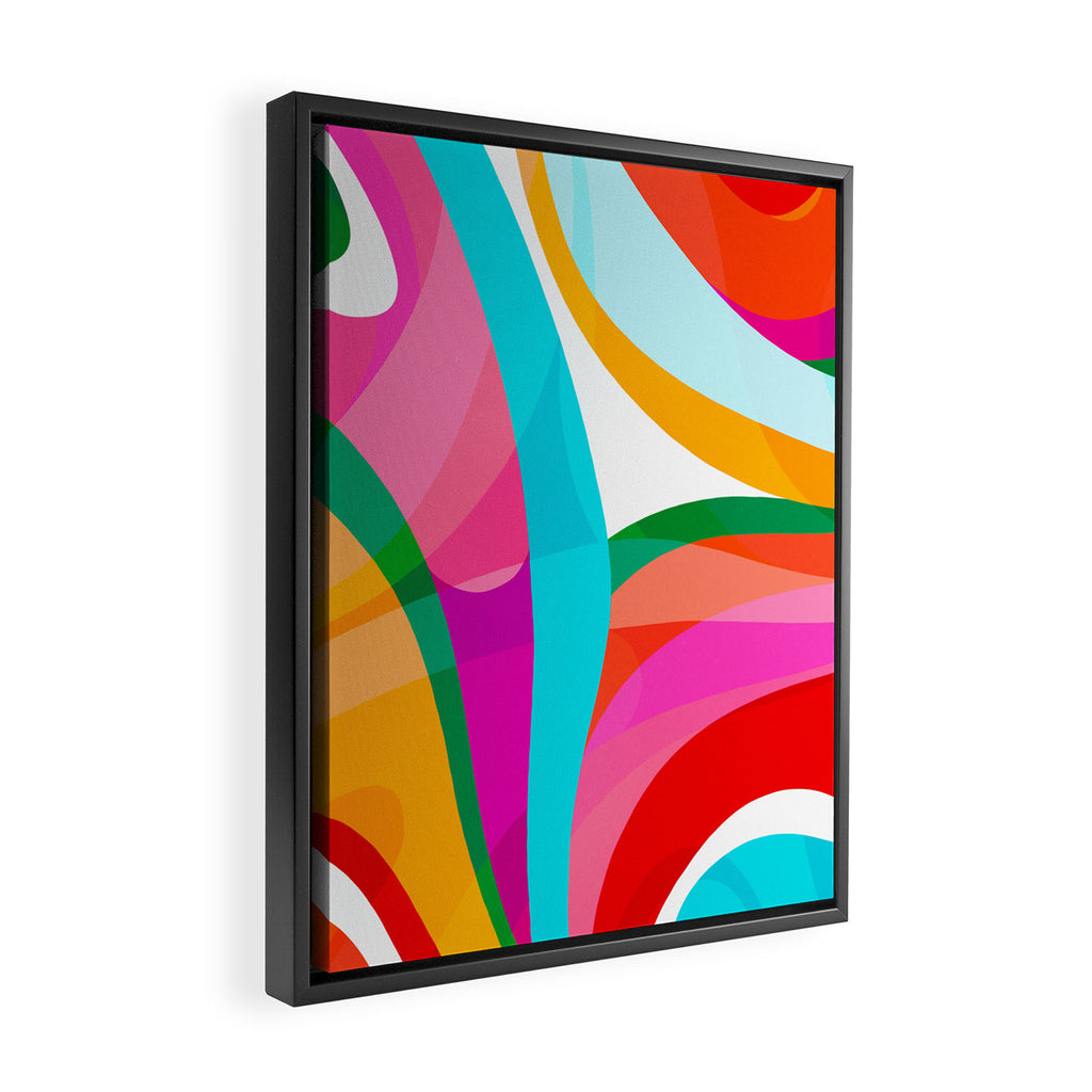 Colorful Mid Century Abstract 3 Framed Canvas Print Gallery Image 2
