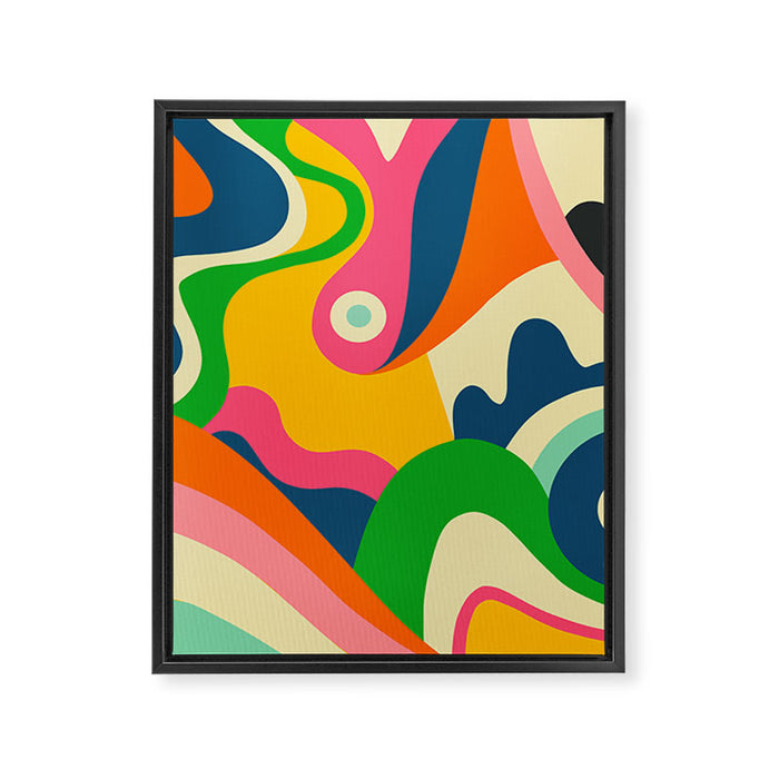 Colorful Mid Century Abstract  Framed Canvas Print Gallery Image 1