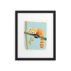 Cute Red Panda Sleeping on Bamboo Adorable Animal Nature Framed Art Print Gallery Image 5