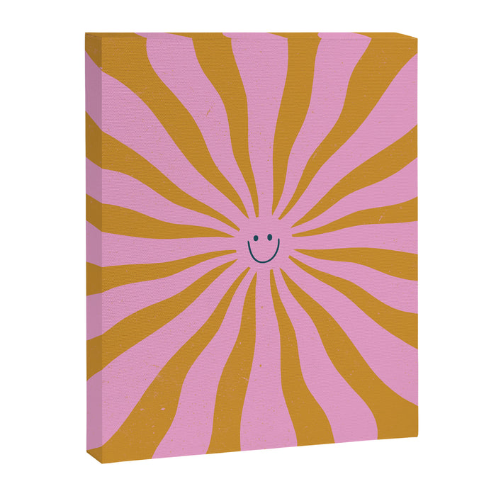 Cute Retro Sun Face  Canvas Print Gallery Image 1