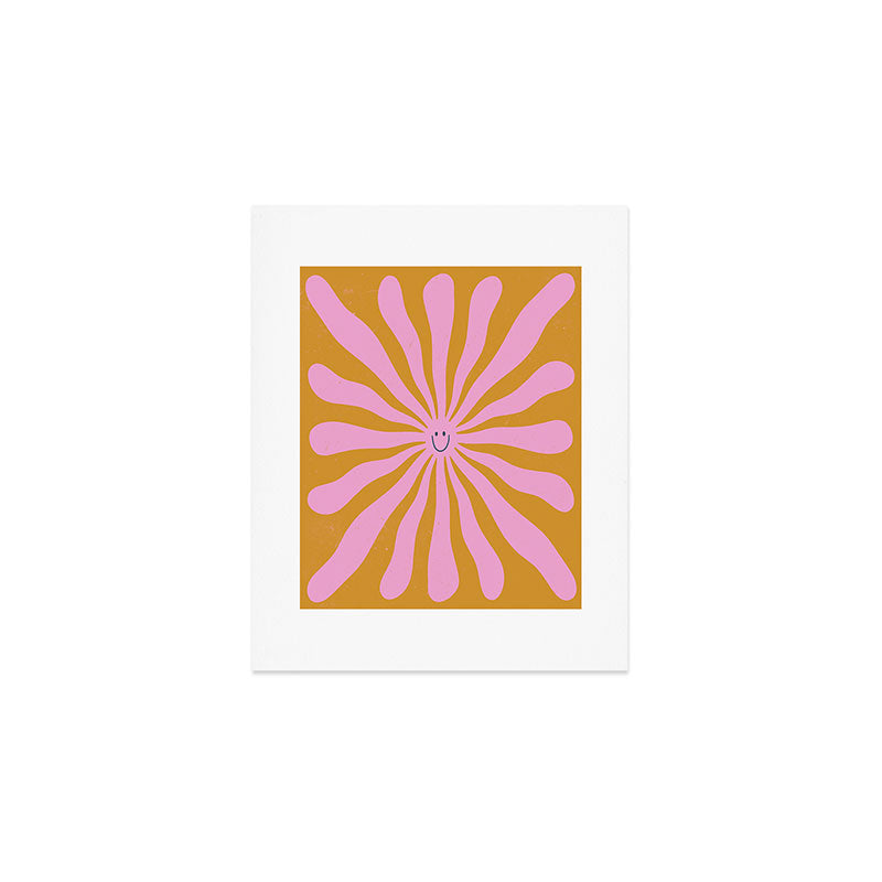 Cute Retro Sun Face  Art Print Gallery Image 1