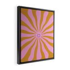 Cute Retro Sun Face  Framed Canvas Print Gallery Image 2