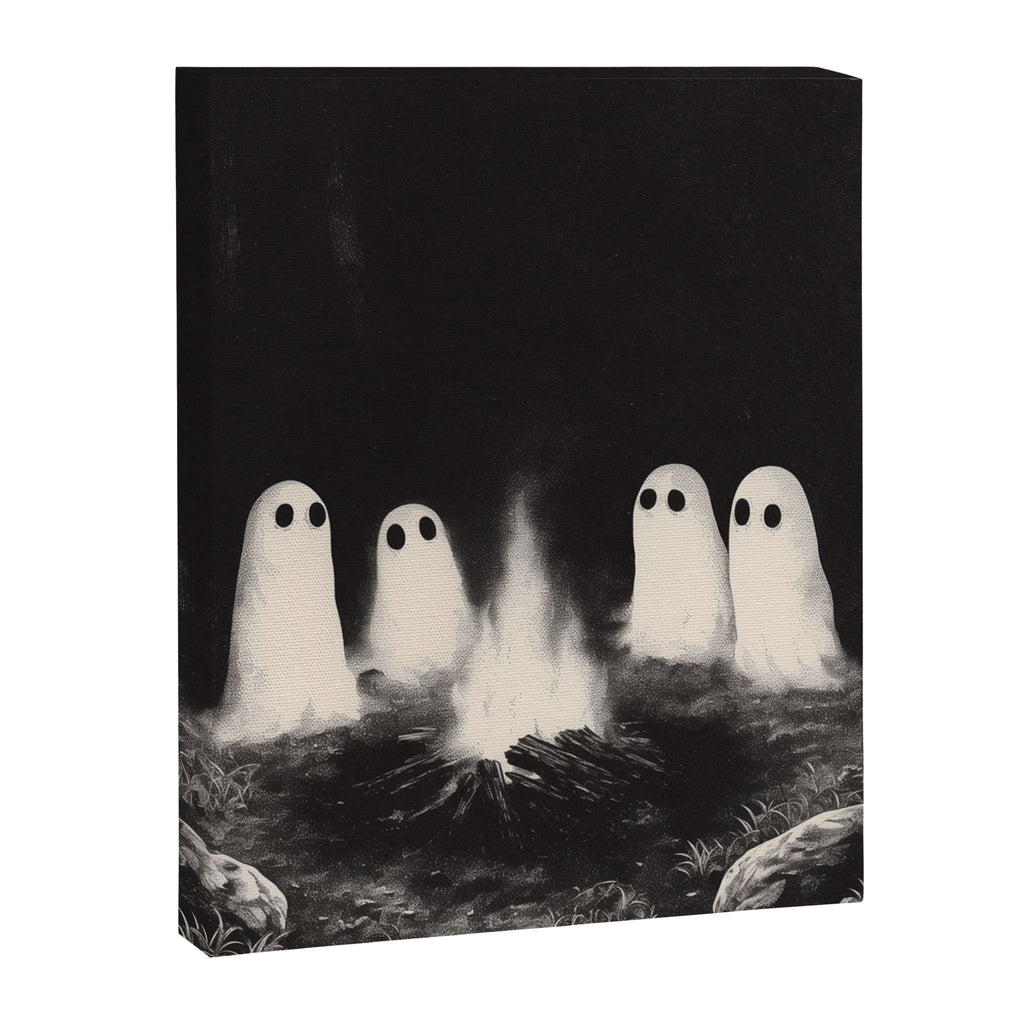 Cute Spooky Ghost Camping Canvas Print Gallery Image 6