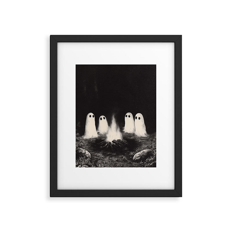Cute Spooky Ghost Camping Framed Art Print Gallery Image 5
