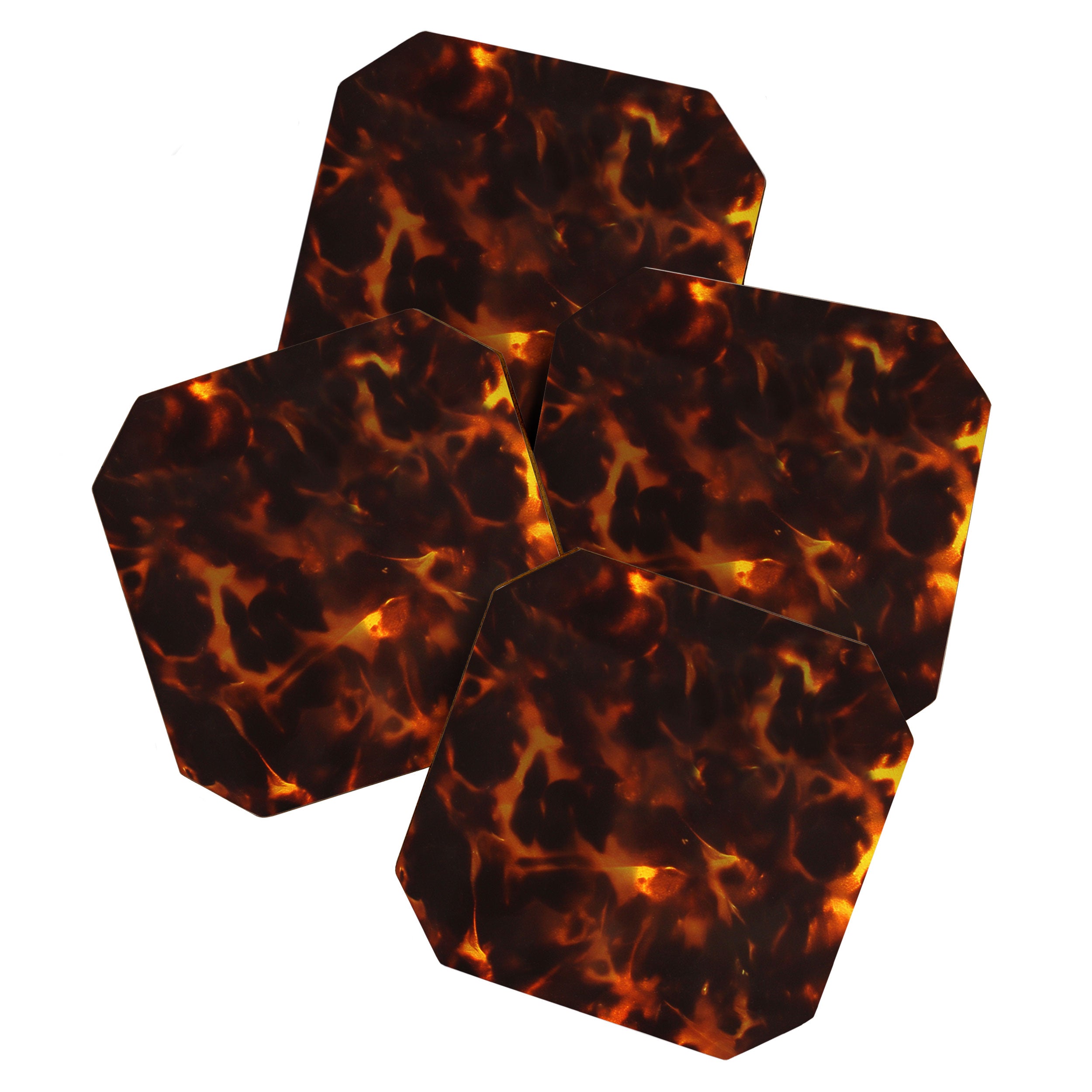 Dark Amber Tortoiseshell Print Pattern Coaster Gallery Image 1